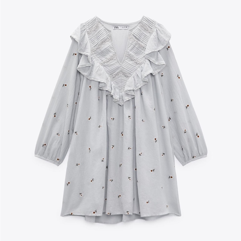 FLORAL EMBROIDERED DRESS- size XS